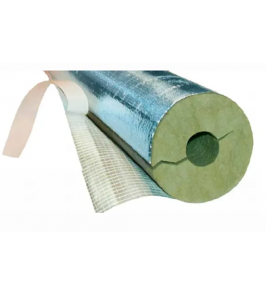 Rockwool universalrørskål med tape  ø28x20mm 100cm alu med tape