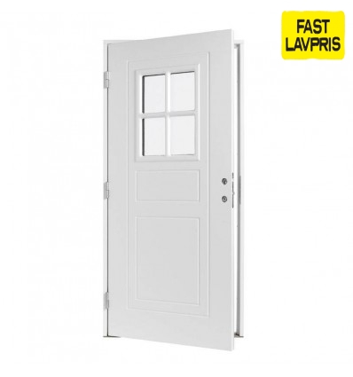 Facadedør Blidö med glas - 100x210cm hvid