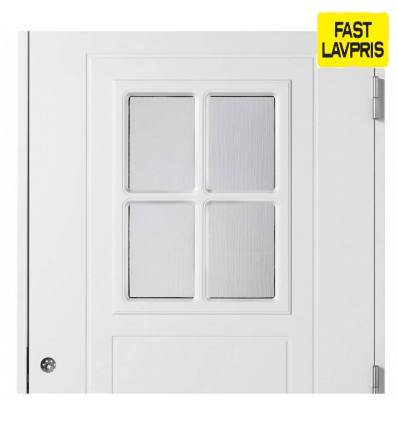 Facadedør Blidö med glas - 100x210cm hvid