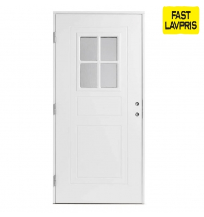 Facadedør Blidö med glas - 100x210cm hvid