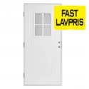 Facadedør Blidö med glas - 100x210cm hvid