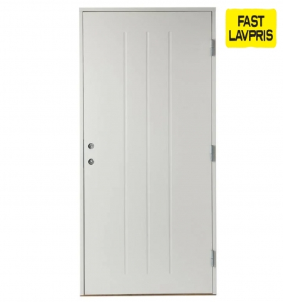 Facadedør Gränna pladedør - 100x210cm hvid