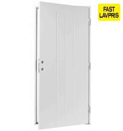 Facadedør Gränna pladedør - 100x210cm hvid