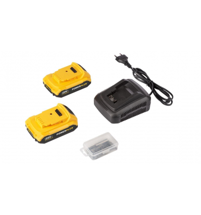 Powerplus slagboremaskine kulløs med 2 batterier 20v
