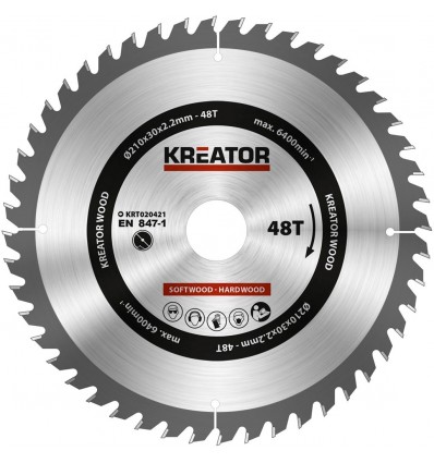 Kreator rundsavsklinge 210 mm - 60 HM tænder