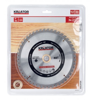 Kreator rundsavsklinge 210 mm - 60 HM tænder