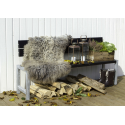 Plankebænk m/ryglæn - 176 cm - Sort