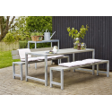 Plankesæt m/1 ryglæn - 186 cm - Gråbrun