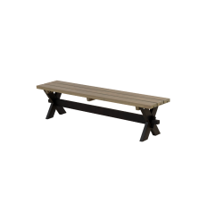 Nostalgi Plankebænk - 177 cm - Sort/Gråbrun