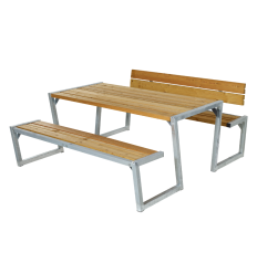 Zigma Bord/Bænkesæt m/1 ryglæn - 176 cm - Lærk