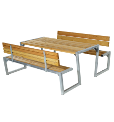 Zigma Bord/Bænkesæt m/2 ryglæn - 176 cm - Lærk