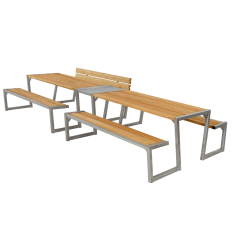 Zigma Bord/Bænkesæt m/1 ryglæn - 392 cm - Lærk