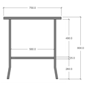 Plantebord i stål - 75 cm