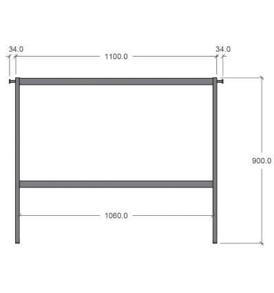 Plantebord i stål - 110 cm