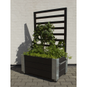 Cubic Blomsterkasse m/espalier og hjul - 130 cm - Sort