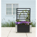 Cubic Blomsterkasse m/espalier og hjul - 130 cm - Sort