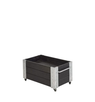 Cubic Blomsterkasse m/hjul - 87x45 cm - Sort