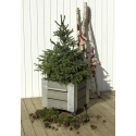 Cubic Blomsterkasse m/hjul - 46x45 cm - Gråbrun