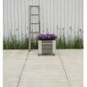 Cubic Blomsterkasse m/hjul - 46x45 cm - Gråbrun