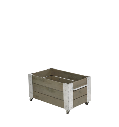 Cubic Blomsterkasse m/hjul - 87x45 cm - Gråbrun