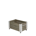 Cubic Blomsterkasse m/hjul - 87x45 cm - Gråbrun