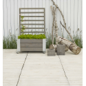 Cubic Blomsterkasse m/espalier og hjul - 130 cm - Gråbrun