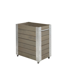 Cubic Blomsterkasse m/hjul - 50x87x95 cm - Gråbrun