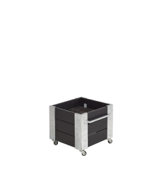 Cubic Blomsterkasse m/hjul - 46x45 cm - Sort