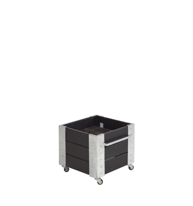 Cubic Blomsterkasse m/hjul - 46x45 cm - Sort