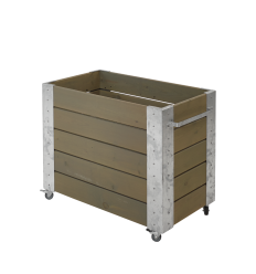 Cubic Blomsterkasse m/hjul - 50x87x70 cm - Gråbrun
