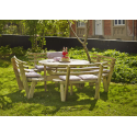 Rundt Bord/Bænkesæt m/ryglæn - Ø237 cm - Trykimprægneret