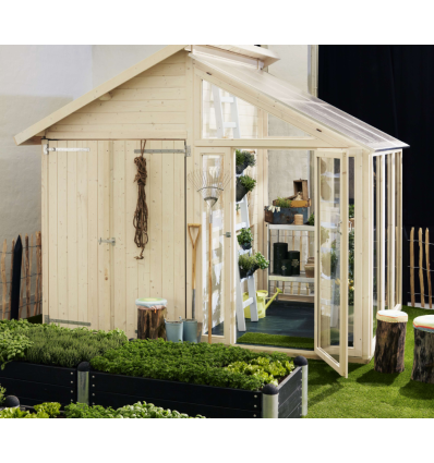 Redskabsrum/drivhus - 6,6 m² - ubehandlet