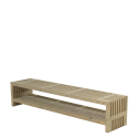 Rustik Trallebænk Design m/hylde - 218×49 cm - Drivtømmerfarve