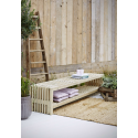 Rustik Trallebænk Design m/hylde - 218×49 cm - Drivtømmerfarve