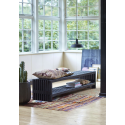 Rustik Trallebænk Design m/hylde - 218×49 cm - Sort