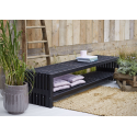 Rustik Trallebænk Design m/hylde - 218×49 cm - Sort