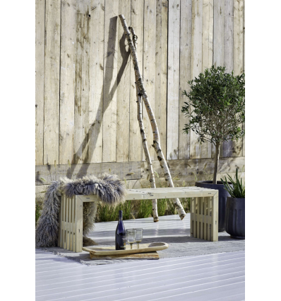 Rustik Trallebænk Design - 138×36 cm - Drivtømmerfarve