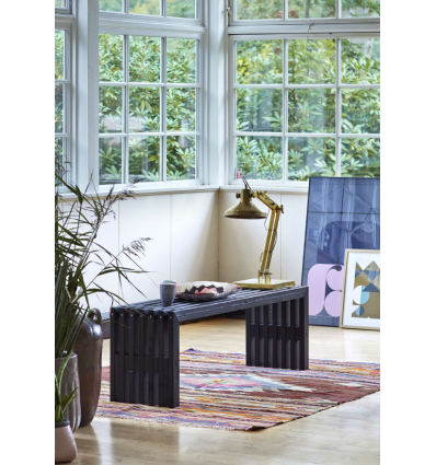 Rustik Trallebænk Design - 138×36 cm - Sort