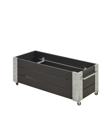 Cubic Blomsterkasse m/hjul - 120x45 cm - Sort