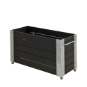 Cubic Blomsterkasse m/hjul - 50x120x70 cm - Sort