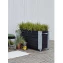 Cubic Blomsterkasse m/hjul - 50x120x70 cm - Sort