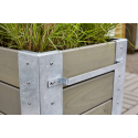 Cubic Blomsterkasse m/hjul - 50x120x70 cm - Gråbrun