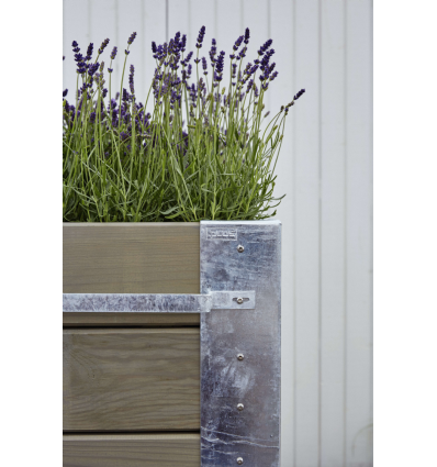 Cubic Blomsterkasse m/hjul - 120x95 cm - Gråbrun