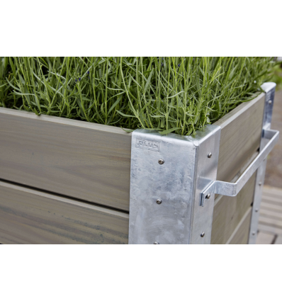 Cubic Blomsterkasse m/hjul - 120x95 cm - Gråbrun