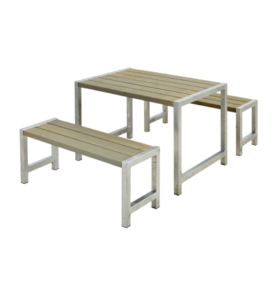 Café Plankesæt - 127 cm - Gråbrun