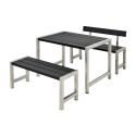Café Plankesæt m/1 ryglæn - 127 cm - Sort