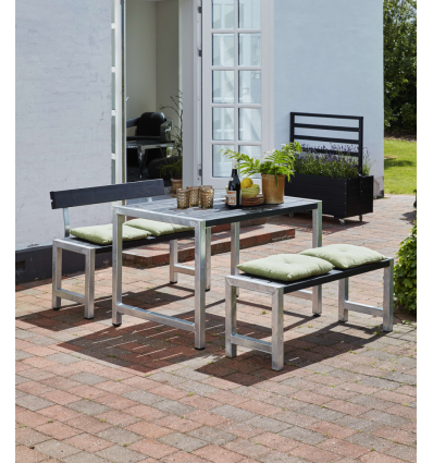 Café Plankesæt m/1 ryglæn - 127 cm - Sort