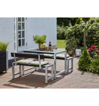 Café Plankesæt m/1 ryglæn - 127 cm - Sort