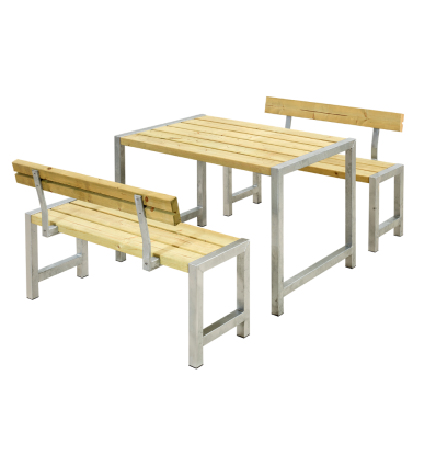 Café Plankesæt m/2 ryglæn - 127 cm - Trykimprægneret