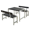 Café Plankesæt m/2 ryglæn - 127 cm - Sort